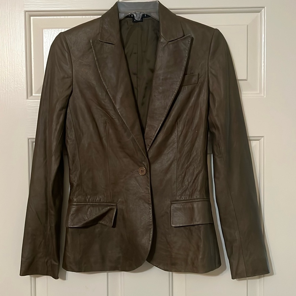 Leather blazer size 0